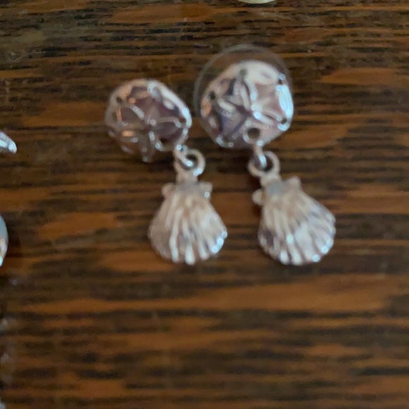 Earrings. Beach Vibe Silver color Lot of 3 pairs - Picture 7 of 11